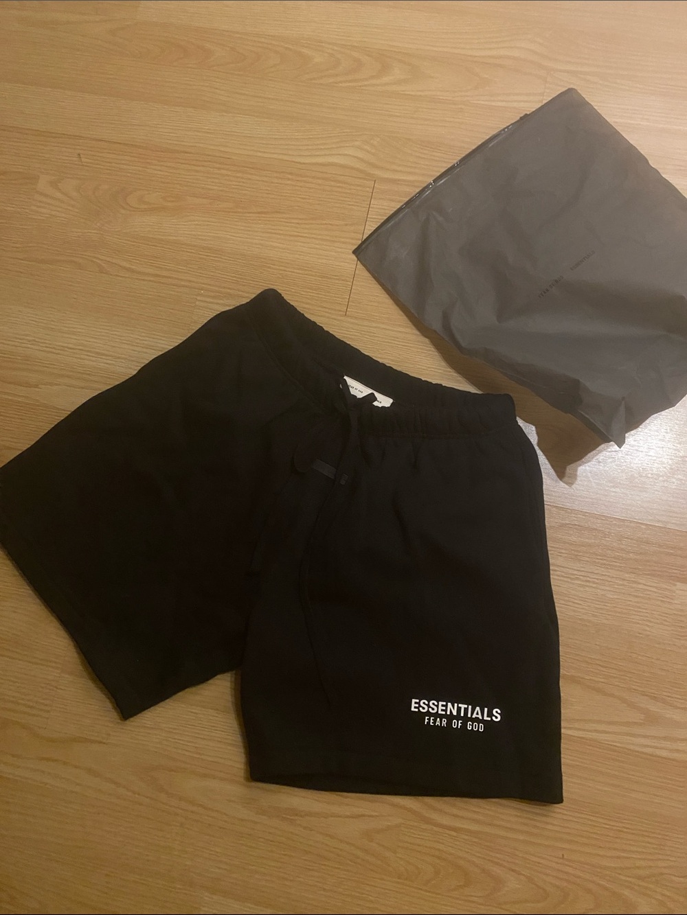 Fear of God ESSENTIALS Black Athletic Shorts with Logo